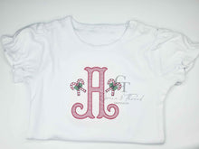 Load image into Gallery viewer, Candy cane Initial Christmas shirt