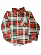 Load image into Gallery viewer, Long Sleeve Christmas Plaid Shirt