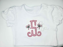 Load image into Gallery viewer, Candy cane Initial Christmas shirt