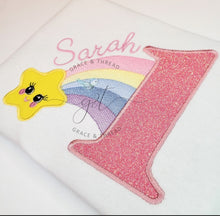 Load image into Gallery viewer, Rainbow Custom Birtday Playsuit