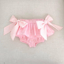 Load image into Gallery viewer, Bloomer Skirt with Bows on the Side,Skirt,Baby, Toddler,Skirted Bummies, Polka Dot,Plaid,Summer Shorts,Birthday outfit,Pink Bloomers,bummie