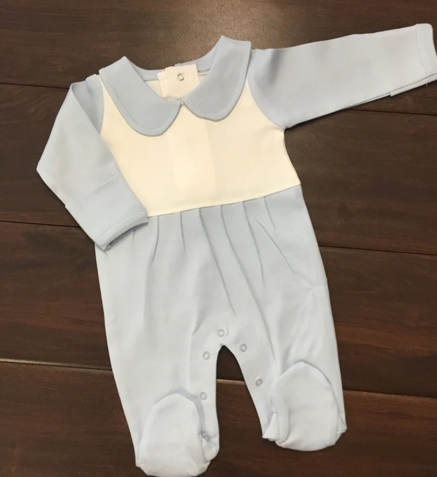 Light Blue bib style Footie