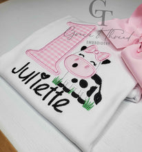 Load image into Gallery viewer, Cow Farm Applique Shirt
