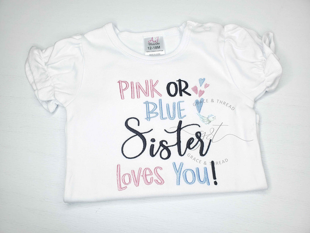 Pink or Blue - Sibling Custom Shirt