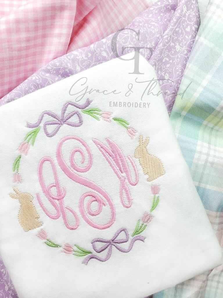 Easter Monogram shirt, bunny, easter outfit custom made, little bunny, spring shirt
