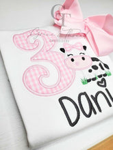 Load image into Gallery viewer, Custom Cow 1st birthday Shirt, farm Theme
