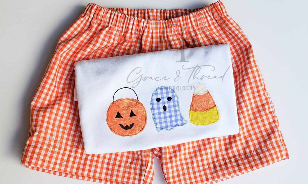 Pumpkin patch embroidered Shirt, custom personalized pumpkin shirt, fall, ghost embroidered shirt, boy Halloween, Applique fall,boy set