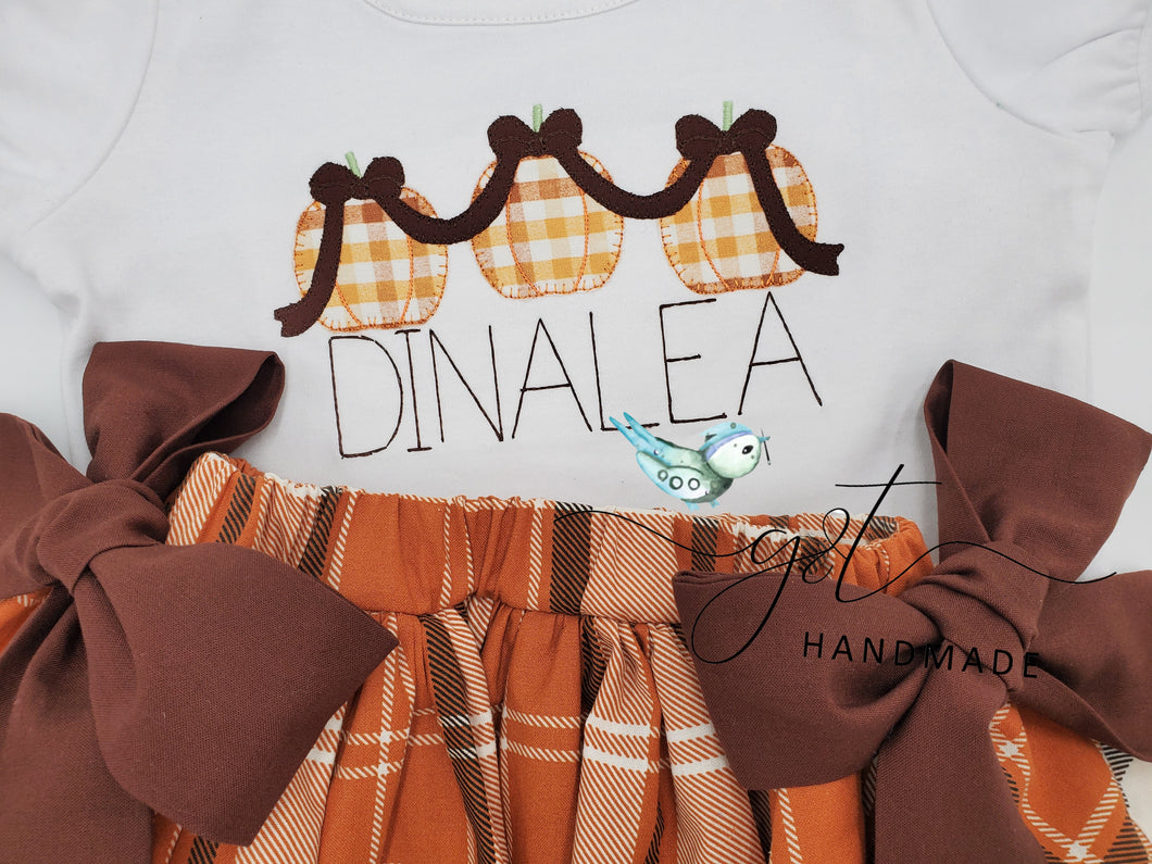 Triple Pumpkin Aplique Shirt