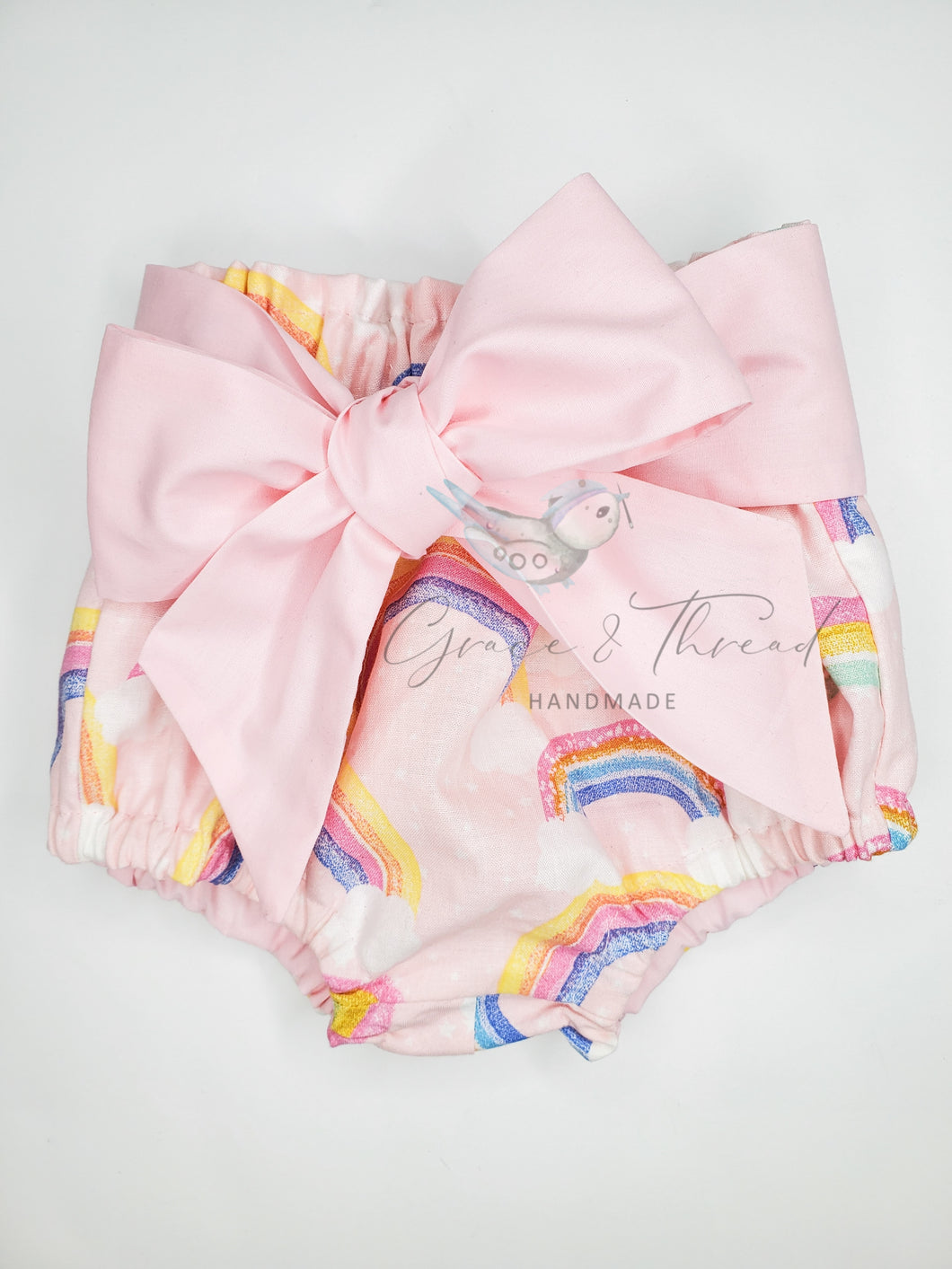 Rainbow High Waisted Bloomers With Soft Pink Belt