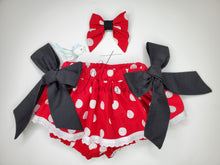 Load image into Gallery viewer, Red &amp; White Polkadot Skirted Bloomers
